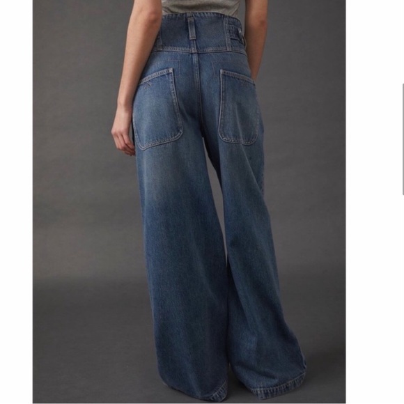 Free People Care Super Sweeper Wide Leg Flood Jeans - Picture 6 of 15